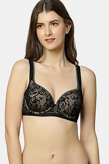 Buy Triumph Padded Wired Full Coverage Super Support Bra - Black Combination